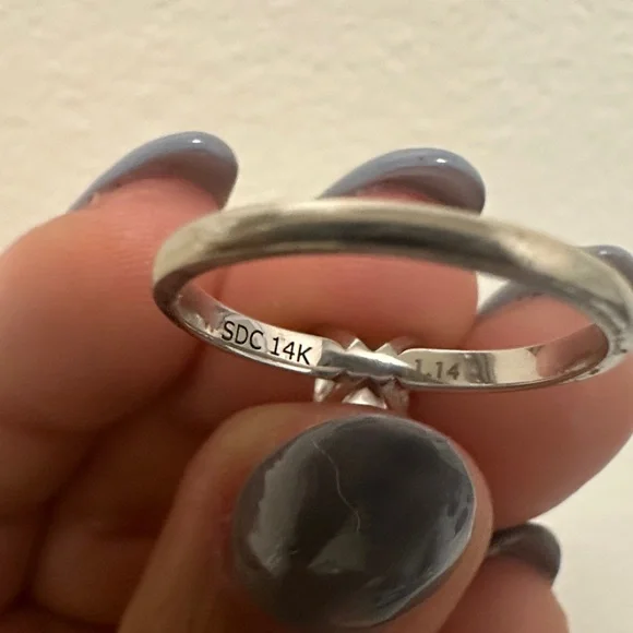 1 CT. Princess-Cut Diamond Solitaire Engagement Ring – 14K White Gold Sz 7 - Picture 7 of 12